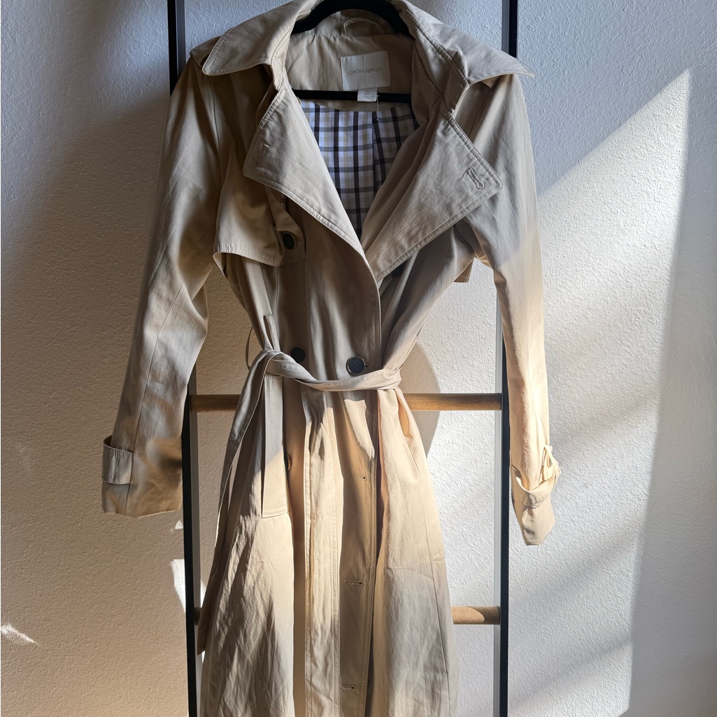 Cynthia Rowley Beige Trench Coat With Belt